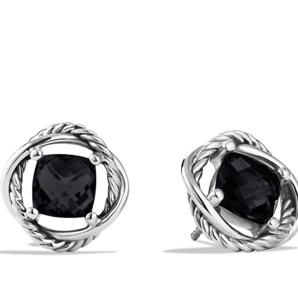 David Yurman black onyx and sterling silver earrings